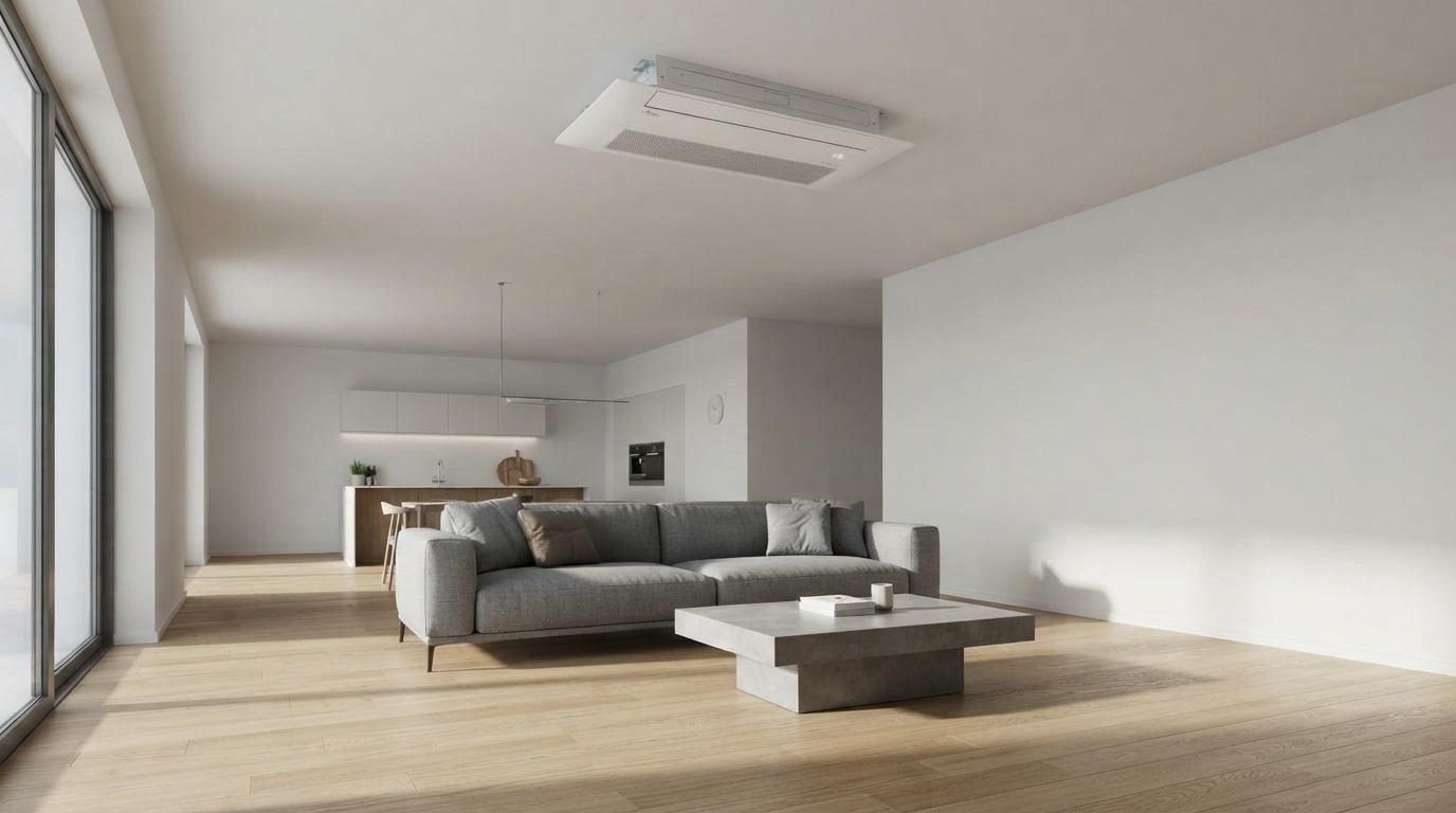 One-way Ceiling Cassette installed in a real space